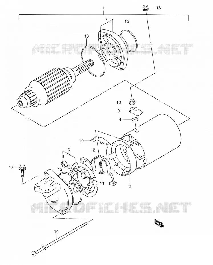 STARTER MOTOR Suzuki MOTO 800 DR 1993  DR800S P/DR800SU P