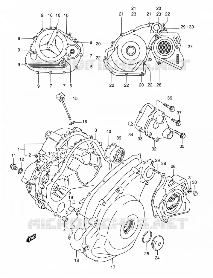 CRACKCASE COVER Suzuki MOTO 800 DR 1995  DR800S S/DR800SU S