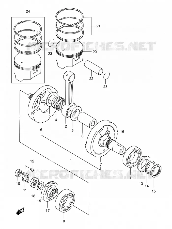 CRANKSHAFT Suzuki MOTO 800 DR 1995  DR800S S/DR800SU S