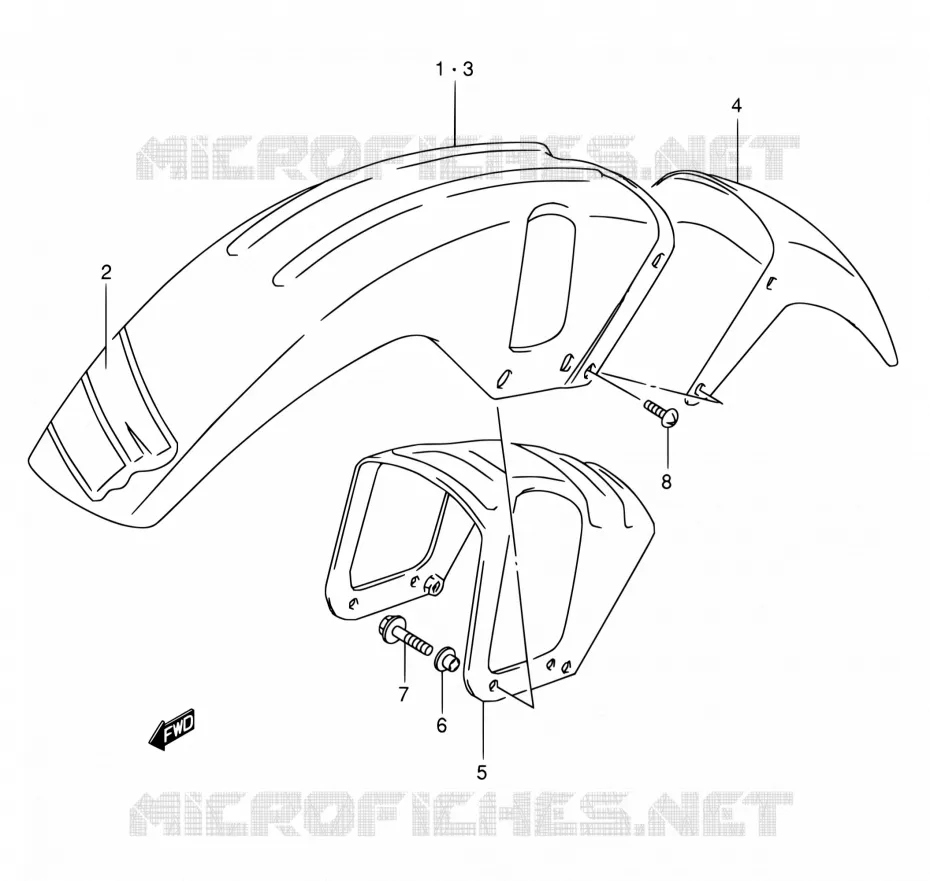 FR. FENDER (MODELE M/N/P/R/S) Suzuki MOTO 800 DR 1995  DR800S S/DR800SU S