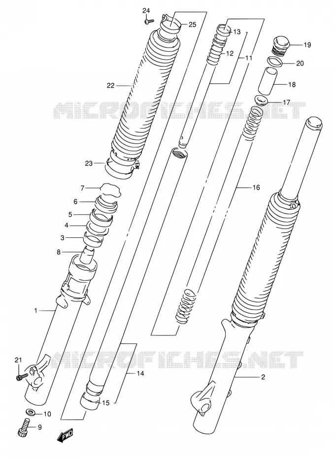 FRNT FORK Suzuki MOTO 800 DR 1995  DR800S S/DR800SU S