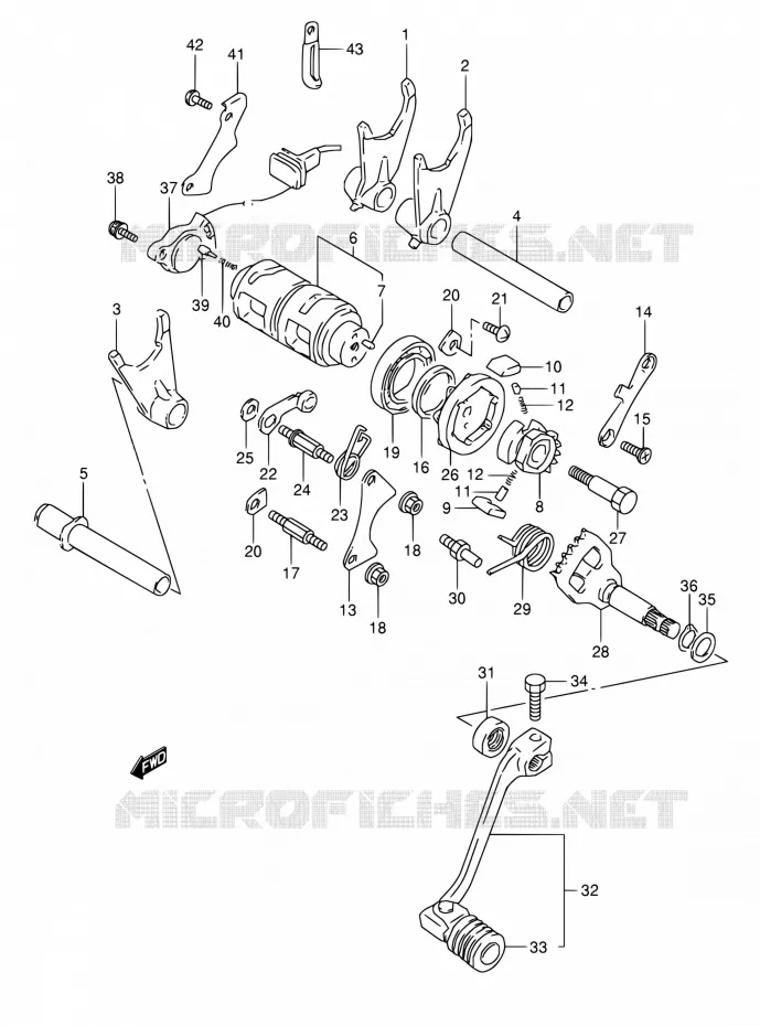 GEAR SHIFTING ASSY Suzuki MOTO 800 DR 1995  DR800S S/DR800SU S