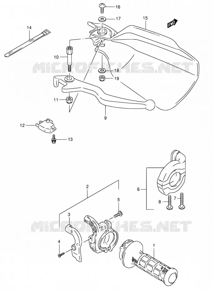 RIGHT LEVER Suzuki MOTO 800 DR 1995  DR800S S/DR800SU S