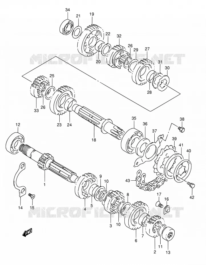 TRANSMISSION Suzuki MOTO 800 DR 1995  DR800S S/DR800SU S