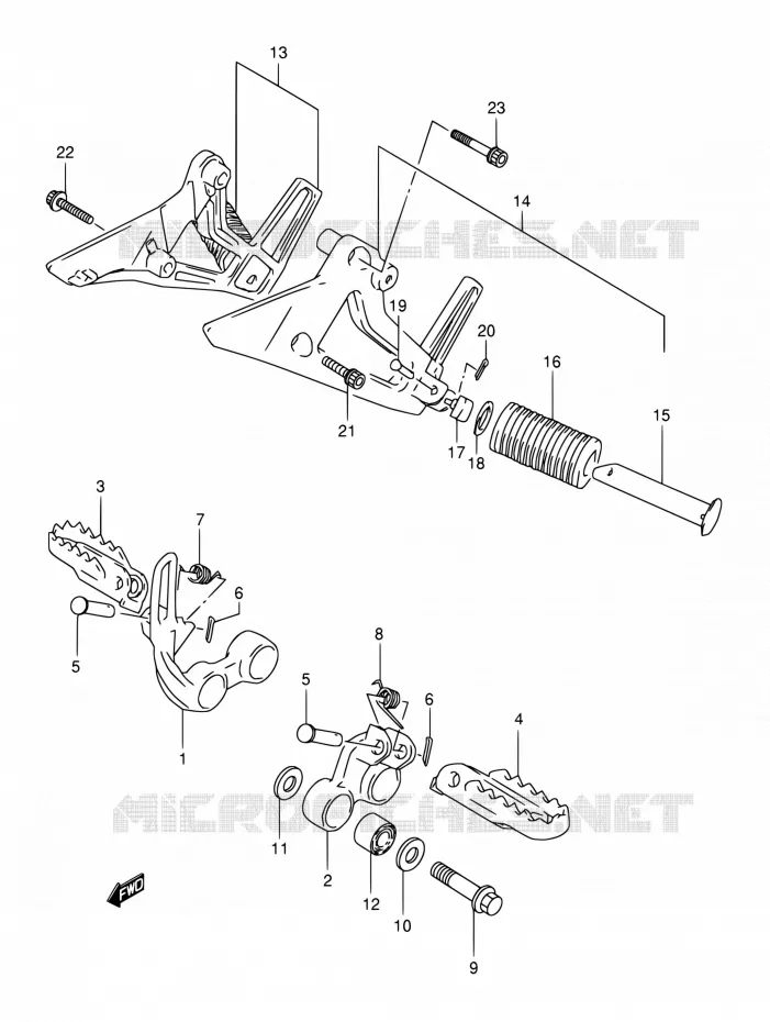 FOOTREST Suzuki MOTO 800 DR 1996  DR800S T/DR800SU T