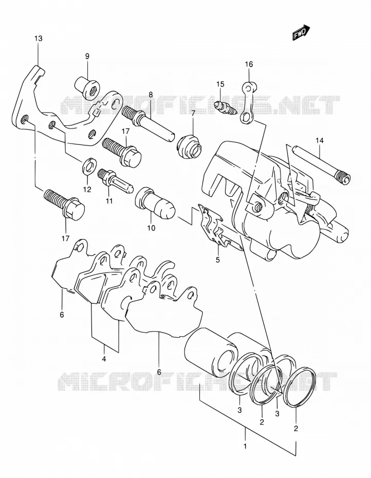 REAR CALIPER Suzuki MOTO 800 DR 1996  DR800S T/DR800SU T