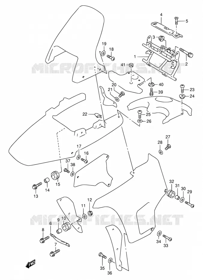 COWLING FITTING SET Suzuki MOTO 800 DR 1997  DR800S V/DR800SU V