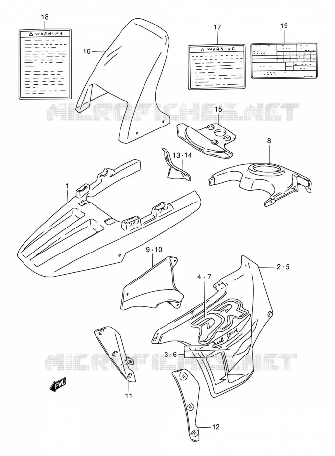 FAIRING Suzuki MOTO 800 DR 1997  DR800S V/DR800SU V