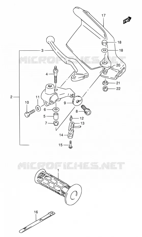 LEFT LEVER - HANDGRIP Suzuki MOTO 800 DR 1997  DR800S V/DR800SU V