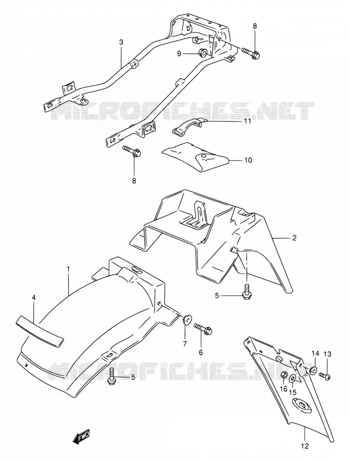 REAR FEDNER Suzuki MOTO 800 DR 1997  DR800S V/DR800SU V