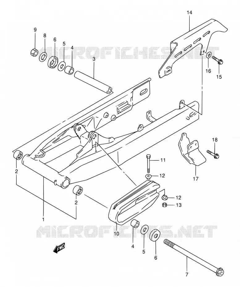 SWINGARM Suzuki MOTO 800 DR 1997  DR800S V/DR800SU V