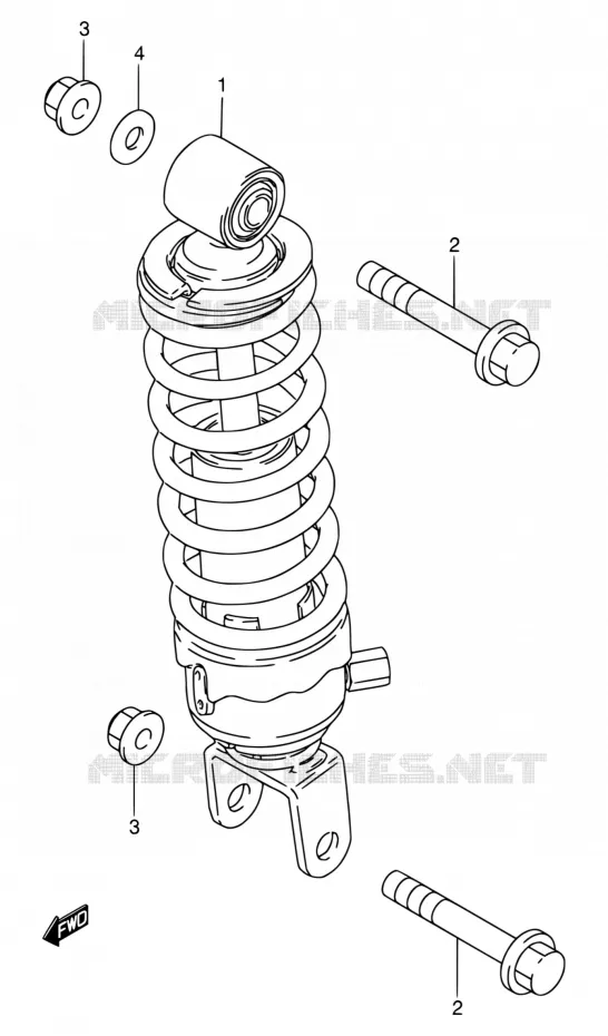 REAR DAMPER Suzuki MOTO 80 DS 1996  DS80 T (E03,E28,E33)