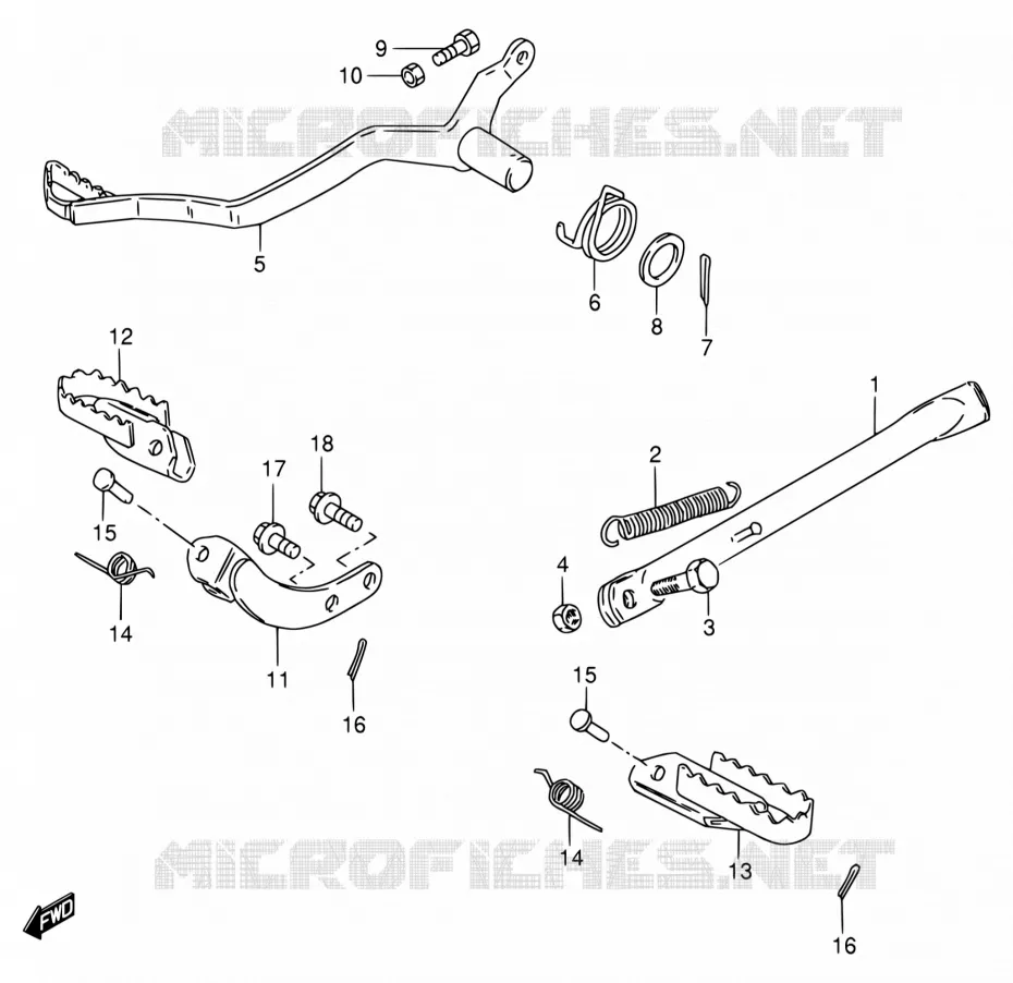 SIDE STAND - BRAKE PEDAL Suzuki MOTO 80 DS 1996  DS80 T (E03,E28,E33)