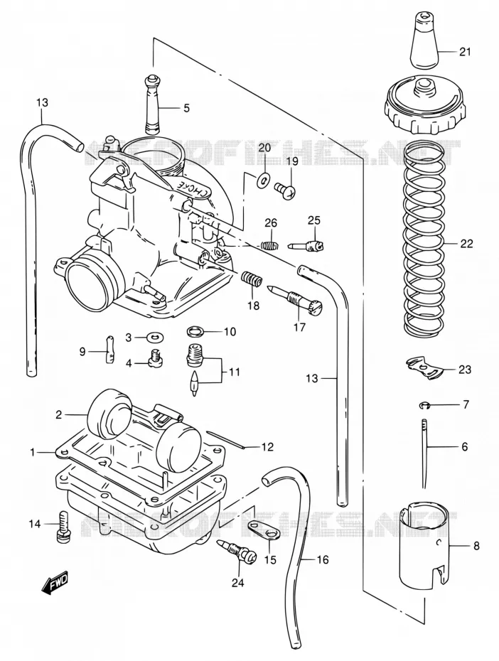 CARBURETOR Suzuki MOTO 80 DS 1998  DS80 W (E03,E28,E33)
