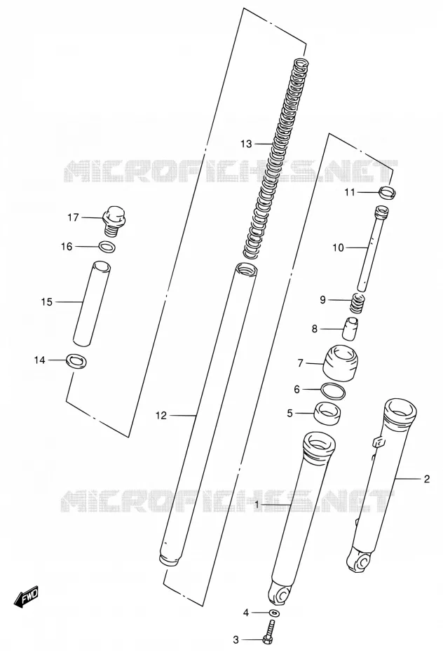 FRONT FORK Suzuki MOTO 80 DS 2000  DS80 Y (E03,E28,E33)