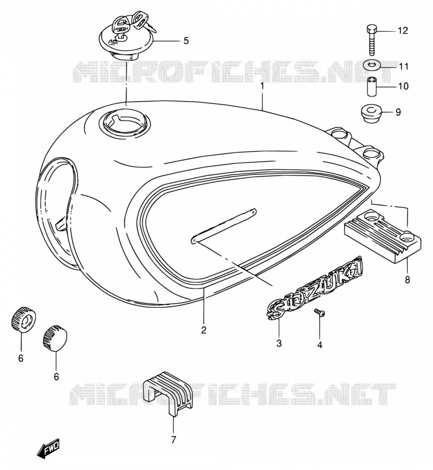 FUEL TANK (MODELE D/K/M/N/R) Suzuki MOTO 125 GN 1992  GN125EN(E30)