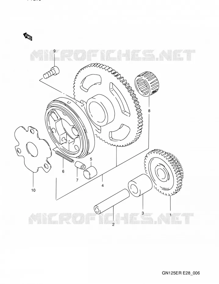 STARTER MOTOR CLUTCH Suzuki MOTO 125 GN 1993  GN125E P (E03,E28,E33)