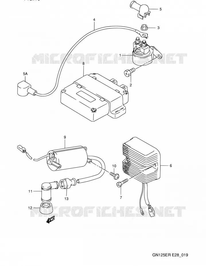 ELCTRICAL Suzuki MOTO 125 GN 1994  GN125E R (E03,E28,E33)