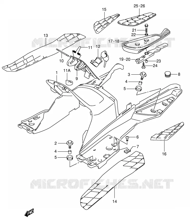 FOOTREST (MODEL X) Suzuki SCOOTER 400 BURGMAN 2002  AN400RK2(E2)