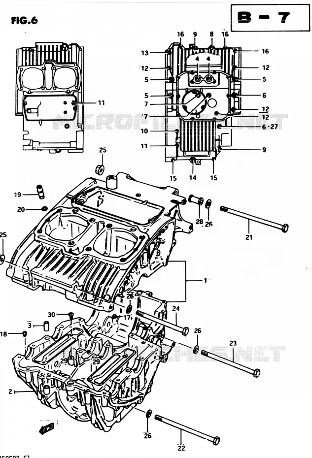 CRACKCASE COVER (MODELE D) Suzuki MOTO 450 GS-E 1982  GS450EZ
