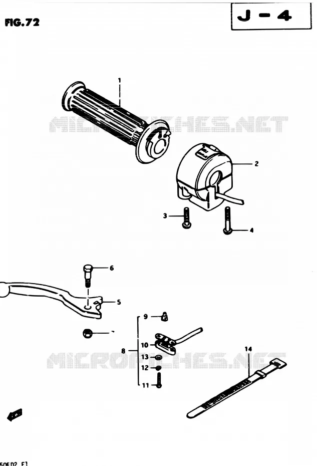 RIGHT SWITCH ASSY (MODELE Z) Suzuki MOTO 450 GS-E 1982  GS450EZ
