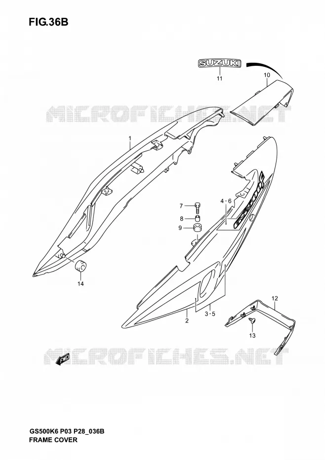 FAIRING  (GS500FK4) Suzuki MOTO 500 GS-E 2003  GS500 K3 (P03,P28,P33)