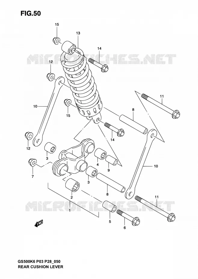 REAR SHOCK ASSY (MODELE K3) Suzuki MOTO 500 GS-E 2003  GS500 K3 (P03,P28,P33)