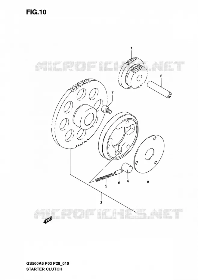 STARTER MOTOR CLUTCH Suzuki MOTO 500 GS-E 2003  GS500 K3 (P03,P28,P33)