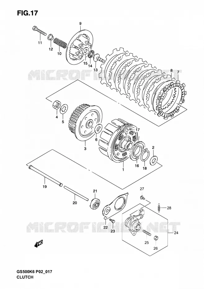 CLUTCH Suzuki MOTO 500 GS-E 2003  GS500 K3 (P19,P24,P54)