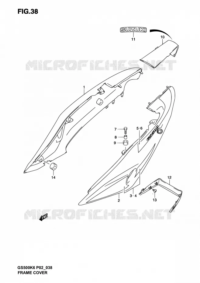FAIRING  (MODELE K3) Suzuki MOTO 500 GS-E 2003  GS500 K3 (P19,P24,P54)