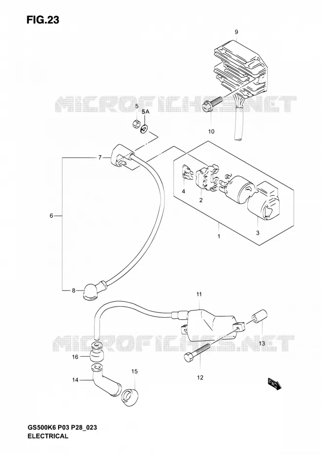 ELCTRICAL Suzuki MOTO 500 GS-E 2004  GS500 K4/GS500F K4 (P03,P28,P33)