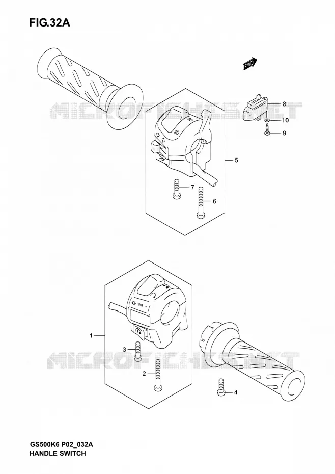 SWITCHES (MODELE K6) Suzuki MOTO 500 GS-E 2006  GS500 K6 (P02,P19,P24,P54)
