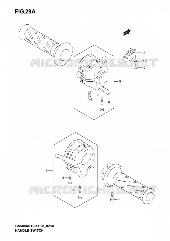 SWITCHES (MODELE K6) Suzuki MOTO 500 GS-E 2006  GS500 K6/GS500F K6 (P03,P28,P33)