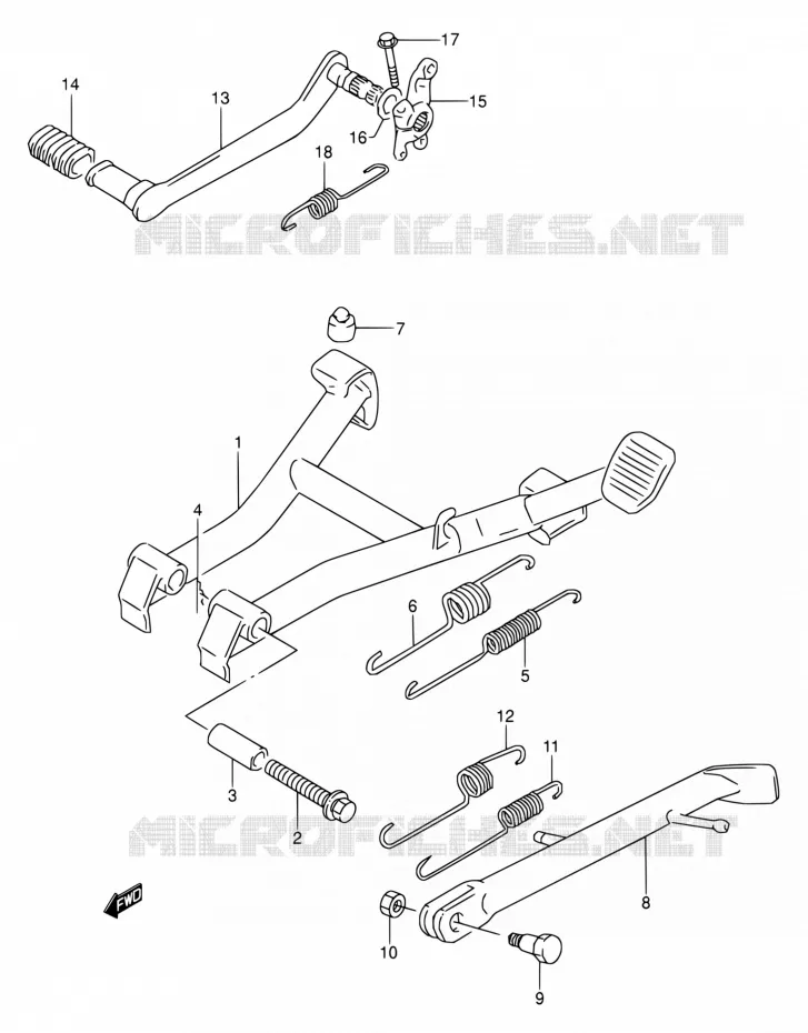 STAND - REAR BRAKE Suzuki MOTO 500 GS-E 1994  GS500E R/GS500EU R (E02,E04,P09,E18,E21,E22,E24,E25,E34,E37,E39,E53)