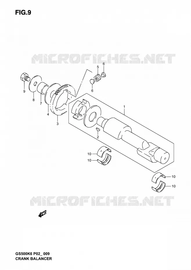 BALANCE SHAFT Suzuki MOTO 500 GS-F 2004  GS500F K4 (P02,P19,P24,P54)