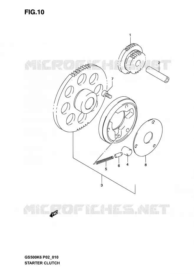 STARTER MOTOR CLUTCH Suzuki MOTO 500 GS-F 2004  GS500F K4 (P02,P19,P24,P54)
