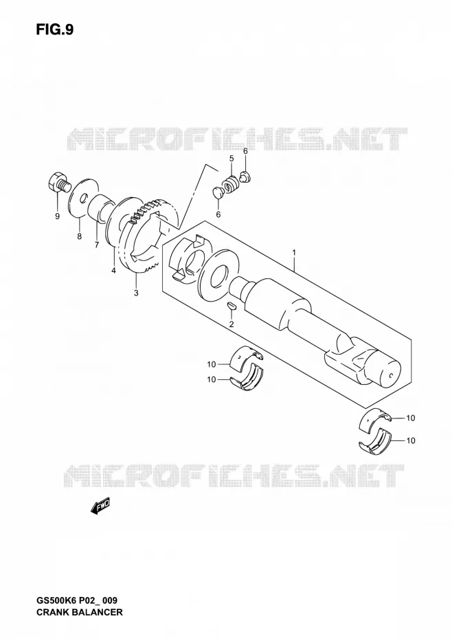 BALANCE SHAFT Suzuki MOTO 500 GS-F 2005  GS500F K5 (P02,P19,P24,P54)