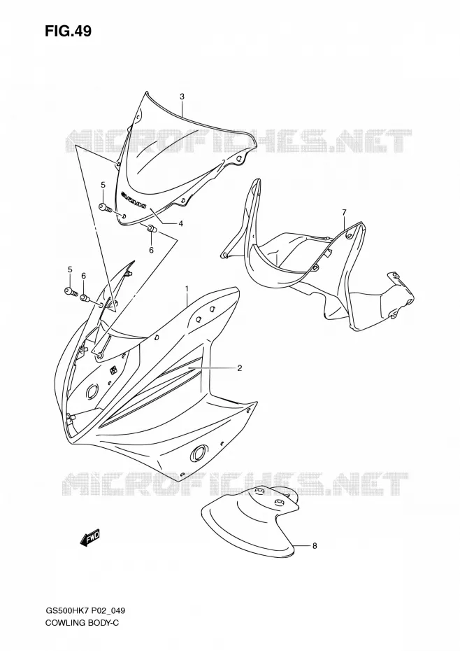 FAIRING (GS500FH/FMK7) Suzuki MOTO 500 GS-F 2007  GS500FH K7 (P02,P19,P54)