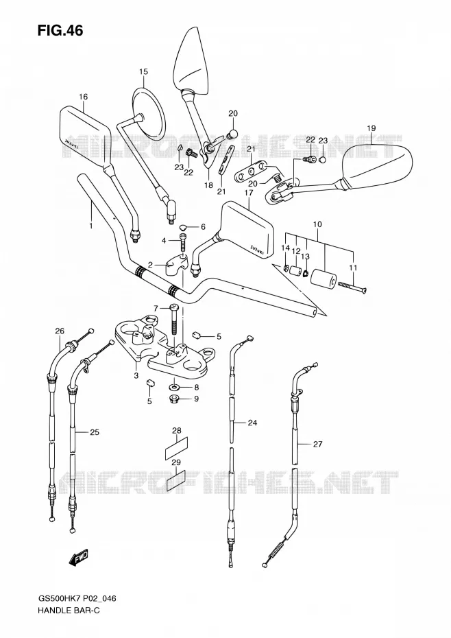 HANDELBAR Suzuki MOTO 500 GS-F 2007  GS500FH K7 (P02,P19,P54)