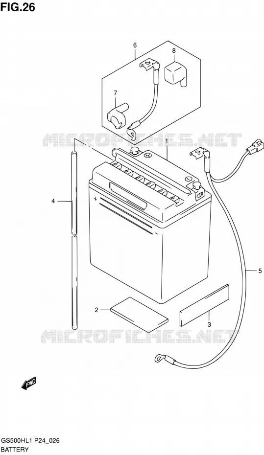BATTERY Suzuki MOTO 500 GS-F 2011  GS500FHL1(P24)
