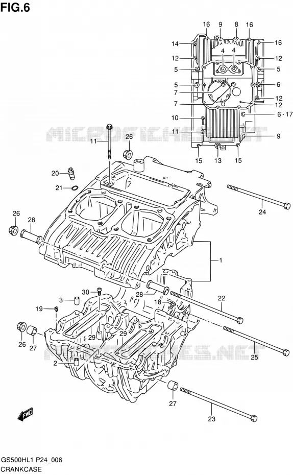 CRACKCASE COVER (GS500H) Suzuki MOTO 500 GS-F 2011  GS500FHL1(P24)