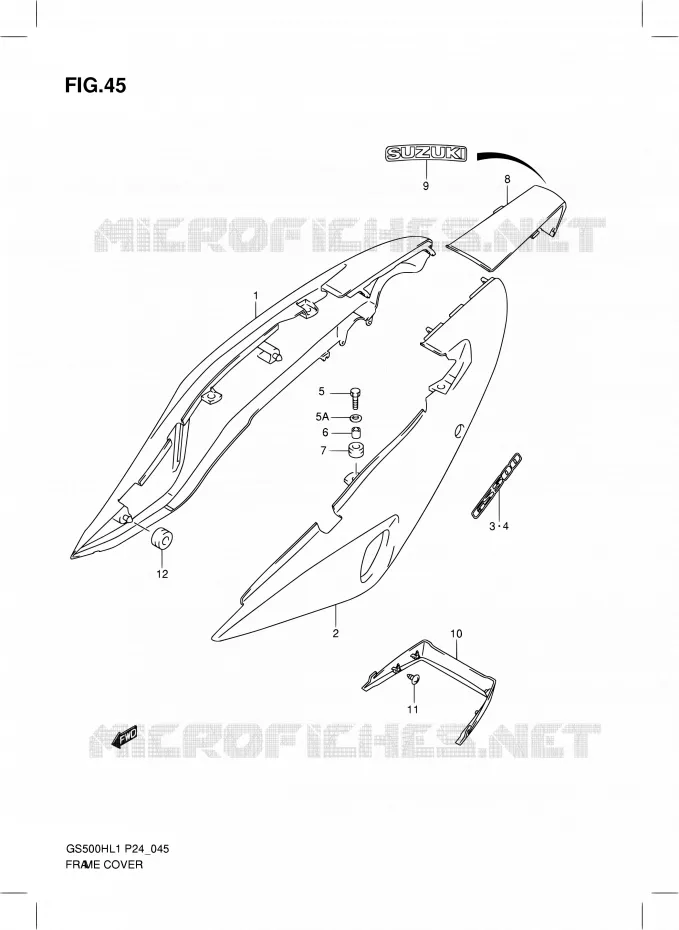 FAIRING (GS500H) Suzuki MOTO 500 GS-F 2011  GS500FHL1(P24)