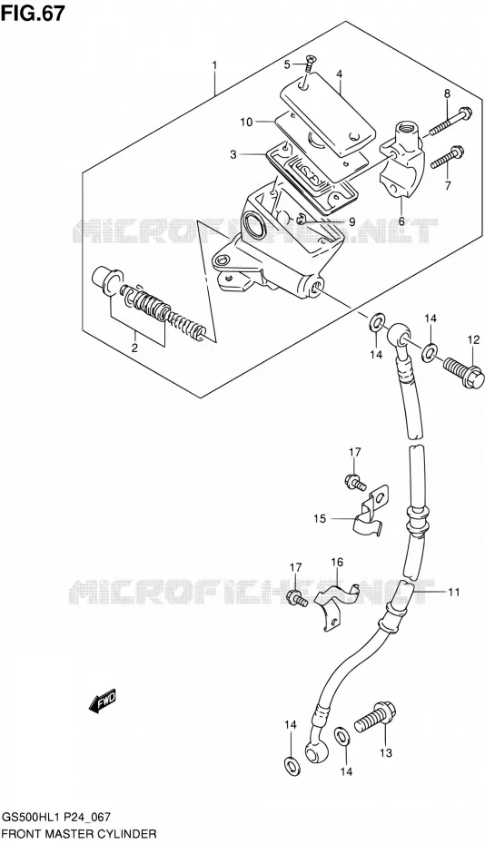 FR. MASTER CYLINDER (GS500FH) Suzuki MOTO 500 GS-F 2011  GS500FHL1(P24)