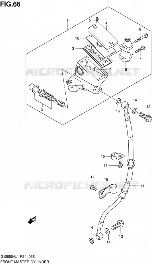 FR. MASTER CYLINDER (GS500H) Suzuki MOTO 500 GS-F 2011  GS500FHL1(P24)