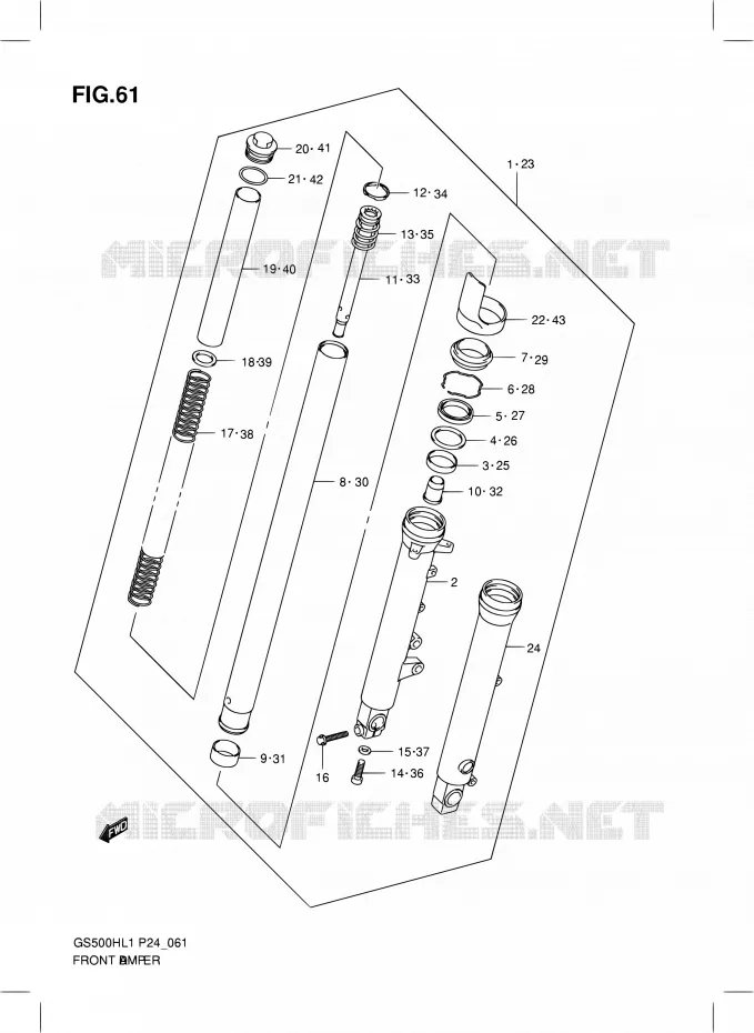 FRONT FORK Suzuki MOTO 500 GS-F 2011  GS500FHL1(P24)
