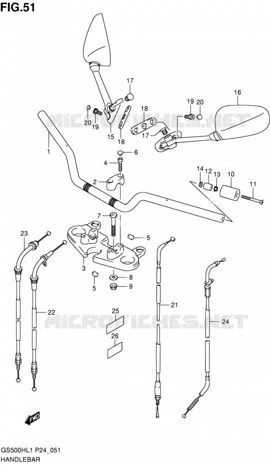 HANDELBAR (GS500FH) Suzuki MOTO 500 GS-F 2011  GS500FHL1(P24)