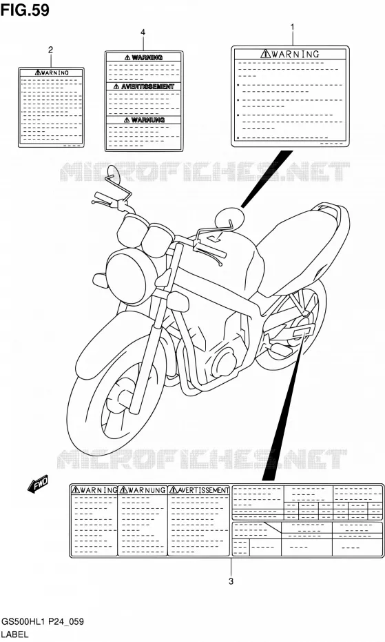 LABEL (GS500FH) Suzuki MOTO 500 GS-F 2011  GS500FHL1(P24)
