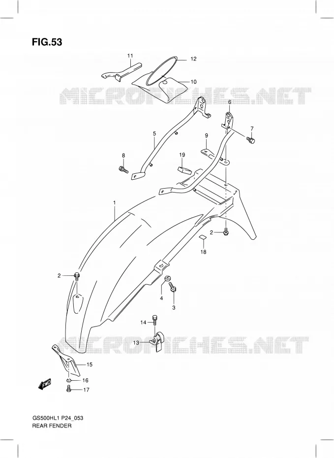 REAR FEDNER Suzuki MOTO 500 GS-F 2011  GS500FHL1(P24)