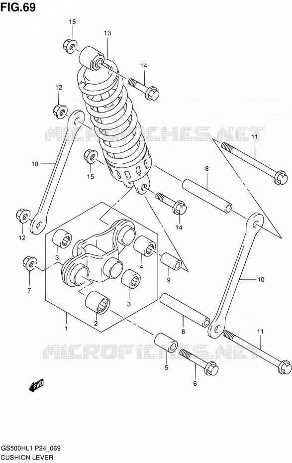 SHOCK ABSORBER LINKAGE Suzuki MOTO 500 GS-F 2011  GS500FHL1(P24)