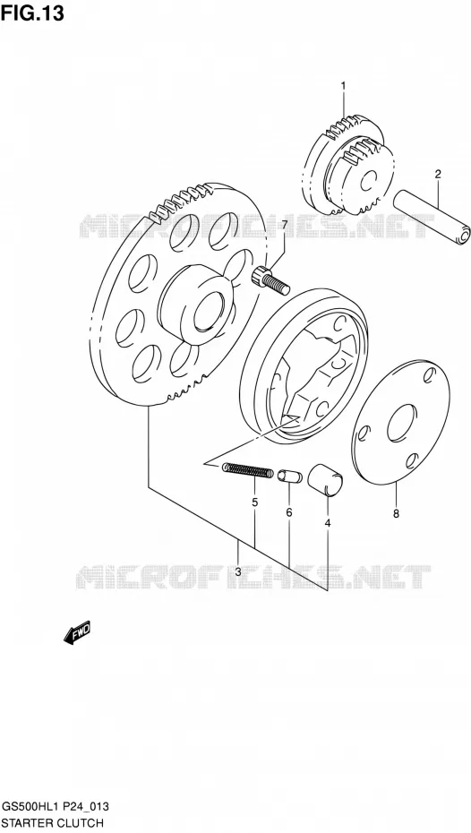 STARTER MOTOR CLUTCH Suzuki MOTO 500 GS-F 2011  GS500FHL1(P24)